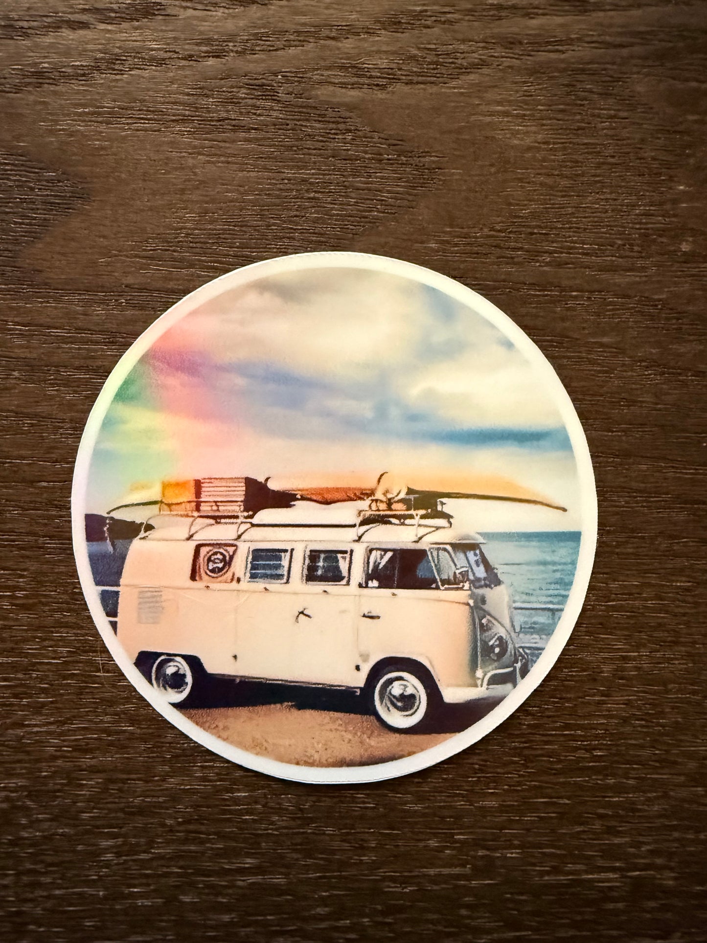 VW Bus Sticker Pack (Set of 5) - Van Life Hippie Decals - Retro Road Trip Boho Stickers for Laptop, Cooler, Bottle -Hand Made-Waterproof Stickers