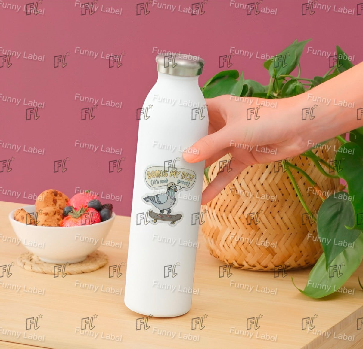 Doing My Best Funny Pigeon Skater Sticker