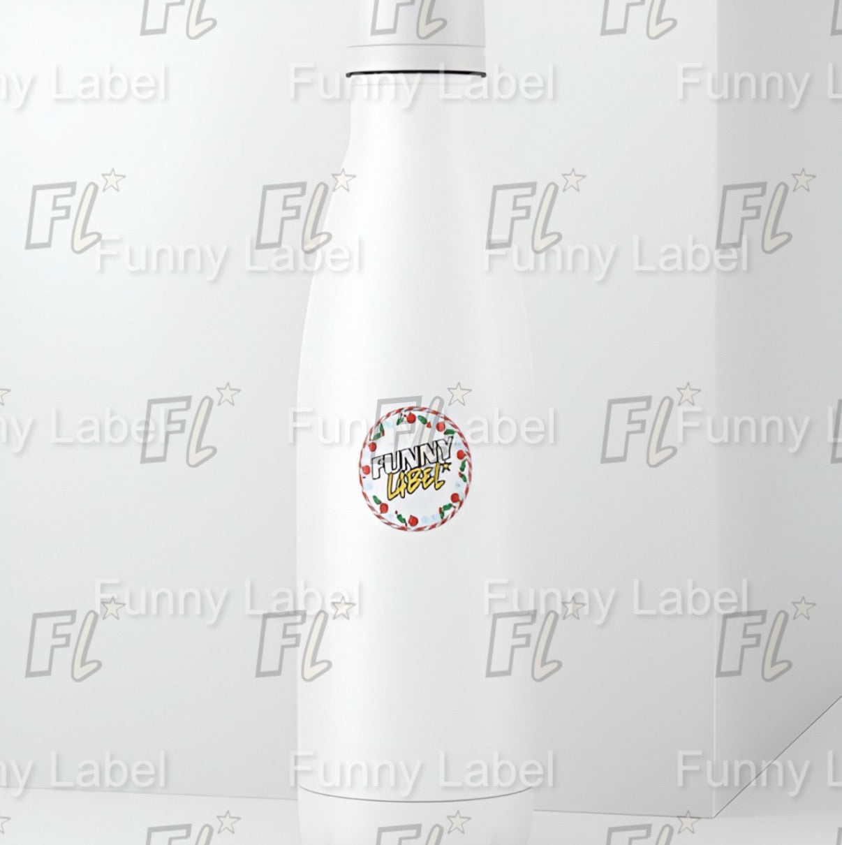 Funny Christmas Label Sticker – Round Holiday Vinyl Die-Cut