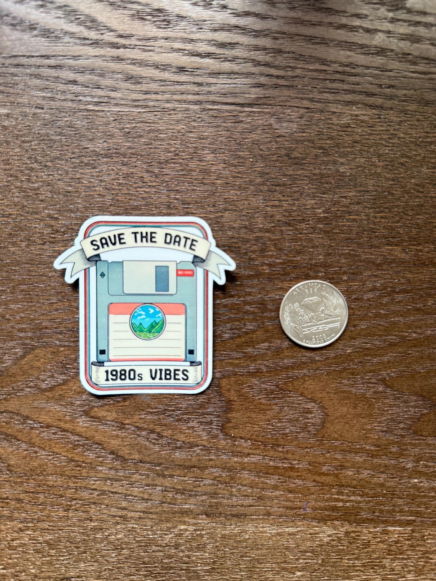 Save the Date Floppy Disk Sticker | Retro 80s Vibes Decal | Nostalgic Computer Art | Vintage Tech Vinyl | 80s Kid Gift | Computer Nerd