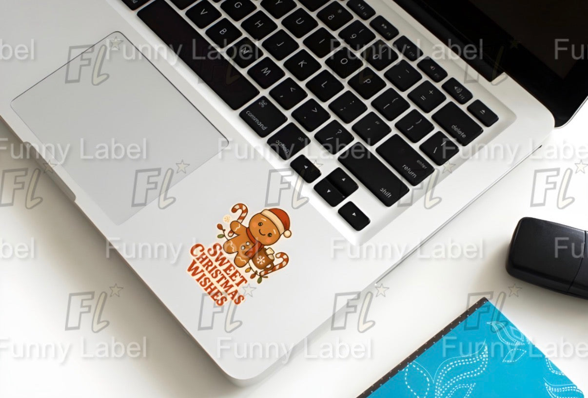 Holographic "Sweet Christmas Wishes" Gingerbread Sticker