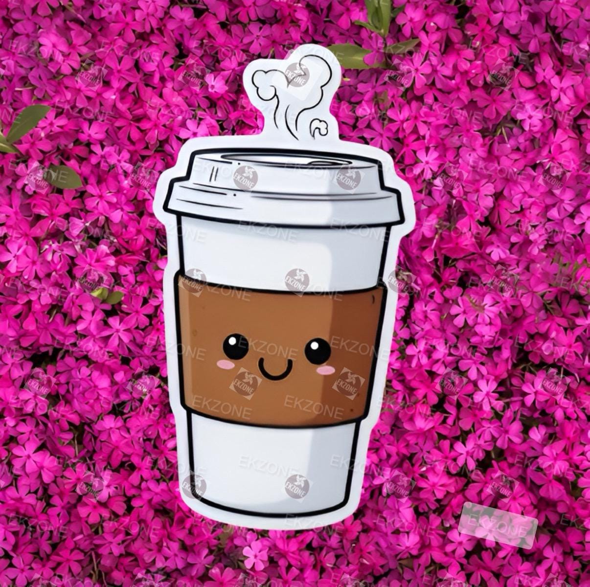 Cute Hot Coffee Sticker | Kawaii Take Out Cup Decal | Caffeine Lover Art | Morning Routine Vinyl | Coffee Enthusiast Gift | Cute Food Laptop