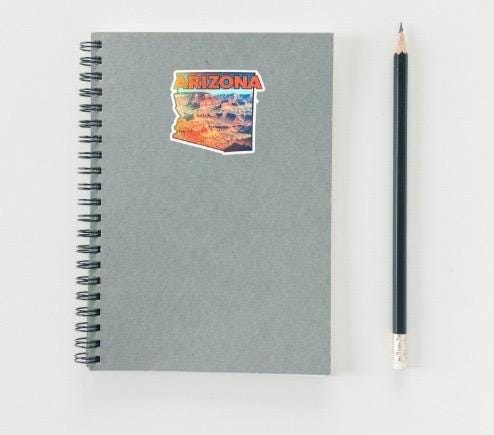 Holographic ARIZONA Grand Canyon Sticker | Shiny State Outline Decal | Travel Souvenir Vinyl | Dazzling Desert Landscape Art | Arizona Local