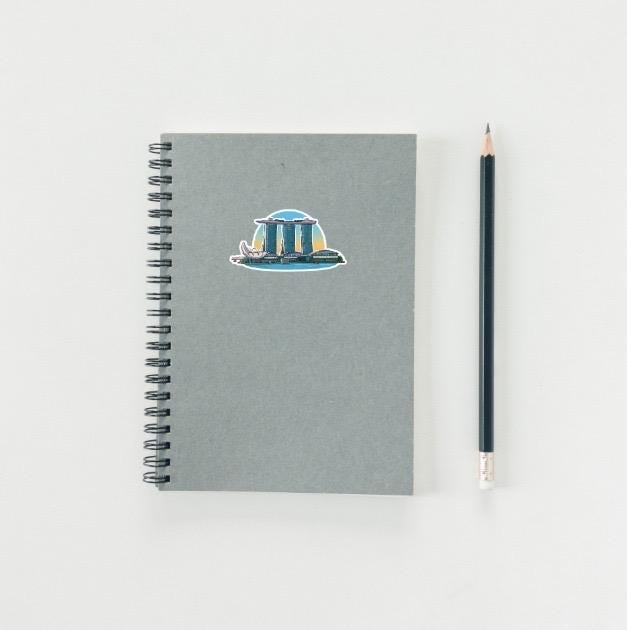 Singapore Skyline Sticker - Marina Bay Sands & ArtScience Museum Decal - Travel Souvenir Vinyl Sticker - Marina Bay Skyline Decal