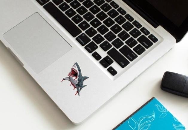 Bloody Great White Shark Sticker | Jaws Horror Decal | Scary Ocean Predator Art | Spooky Marine Life Vinyl | Shark Week Fan Gift | Unique