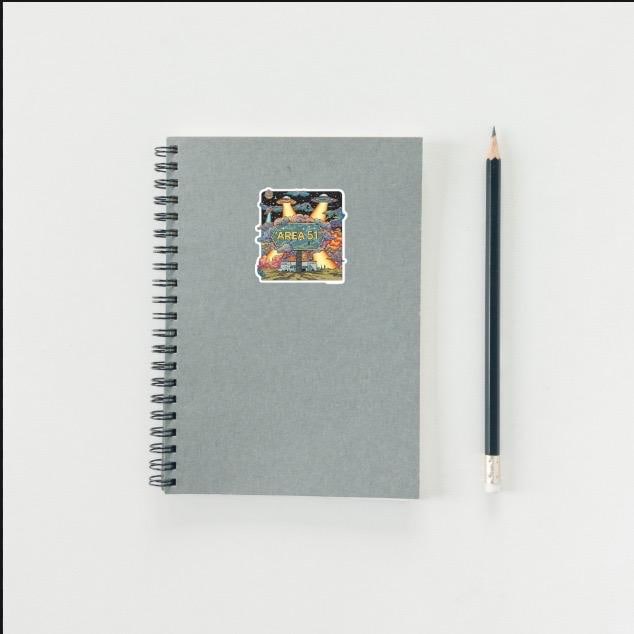 Area 51 Sticker - Psychedelic UFO Alien Invasion Decal - Trippy Retro Sci-Fi Vinyl Sticker - UFO Alien Sticker - Trippy Area 51 Psychedelic