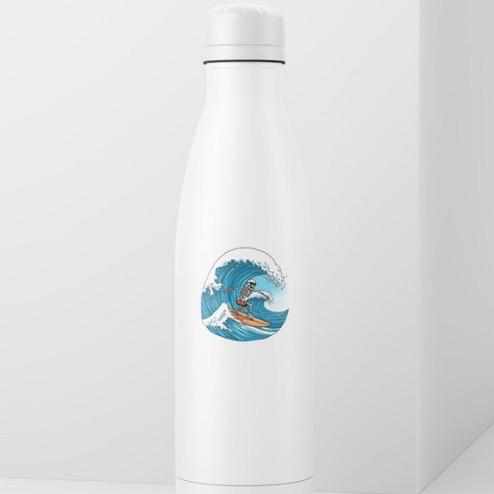 Skeleton Surfer Sticker | Ocean Wave Decal | Beach Vibe Art | Funny Skull Surfing Vinyl | Summer Sports Watersports Gift | Coastal Decor