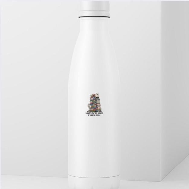 Haunted by Ghosts of Unread Books Sticker | Funny Book Lover Decal | Bookworm Gift | Reading Quote Vinyl | TBR Pile Humor | Spooky Cute Read