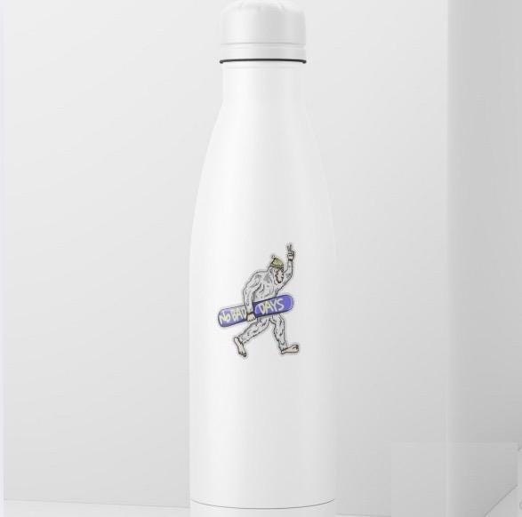 Glow in the Dark Yeti Snowboard Sticker | Bigfoot Decal | Ski & Snowboard Vibe | Winter Sports Gift | UV Reactive Yeti Art | Laptop Sticker