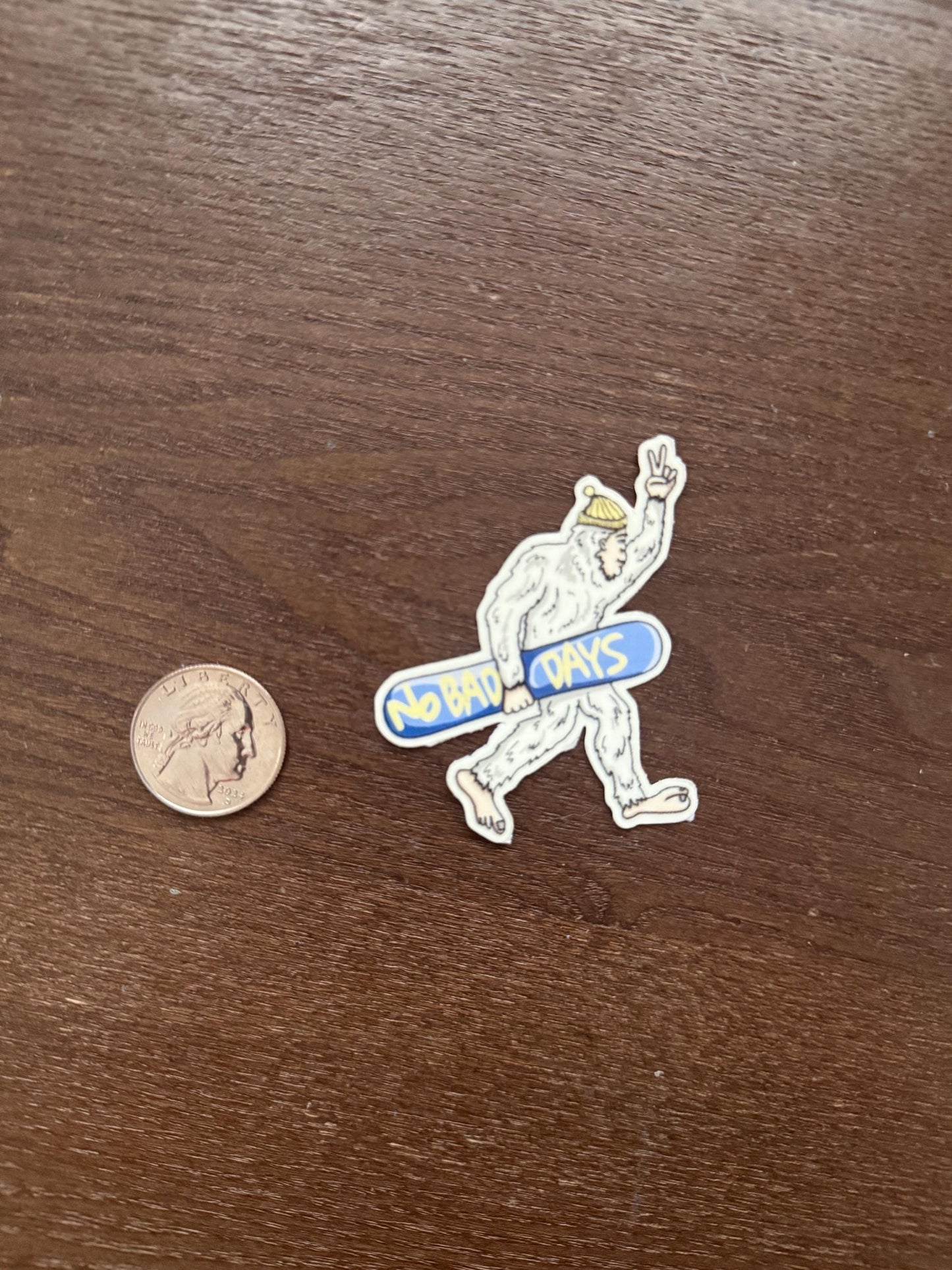 Glow in the Dark Yeti Snowboard Sticker | Bigfoot Decal | Ski & Snowboard Vibe | Winter Sports Gift | UV Reactive Yeti Art | Laptop Sticker