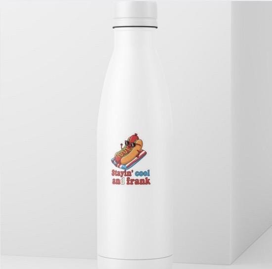 Stayin' Cool and Frank Hot Dog Sticker | Funny 4th of July Decal | Patriotic Food Pun Art | Summer BBQ Vinyl | Independence Day Humor Gift