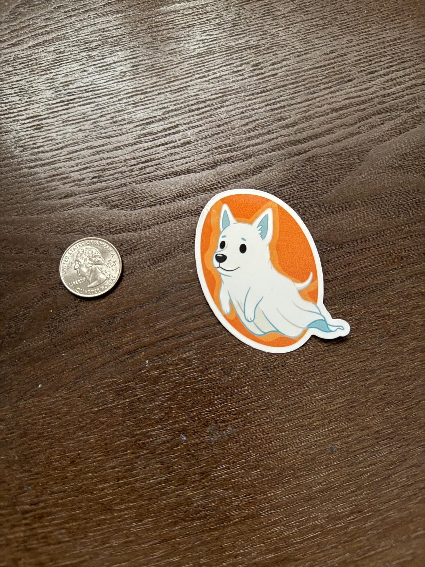 Cute Ghost Dog Sticker | Spooky Puppy Decal | Halloween Pet Art | Whimsical Spirit Dog Vinyl | Dog Lover Gift | Kawaii  Canine Laptop Decal