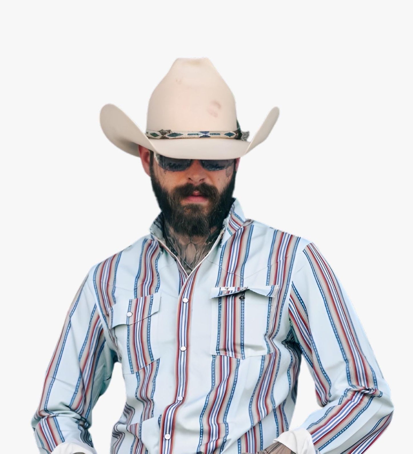 Post Malone Cowboy Sticker | Country Aesthetic Decal | Western Style Art | Pop Culture Fan Gift | Celebrity Vinyl | Modern Cowboy Hat