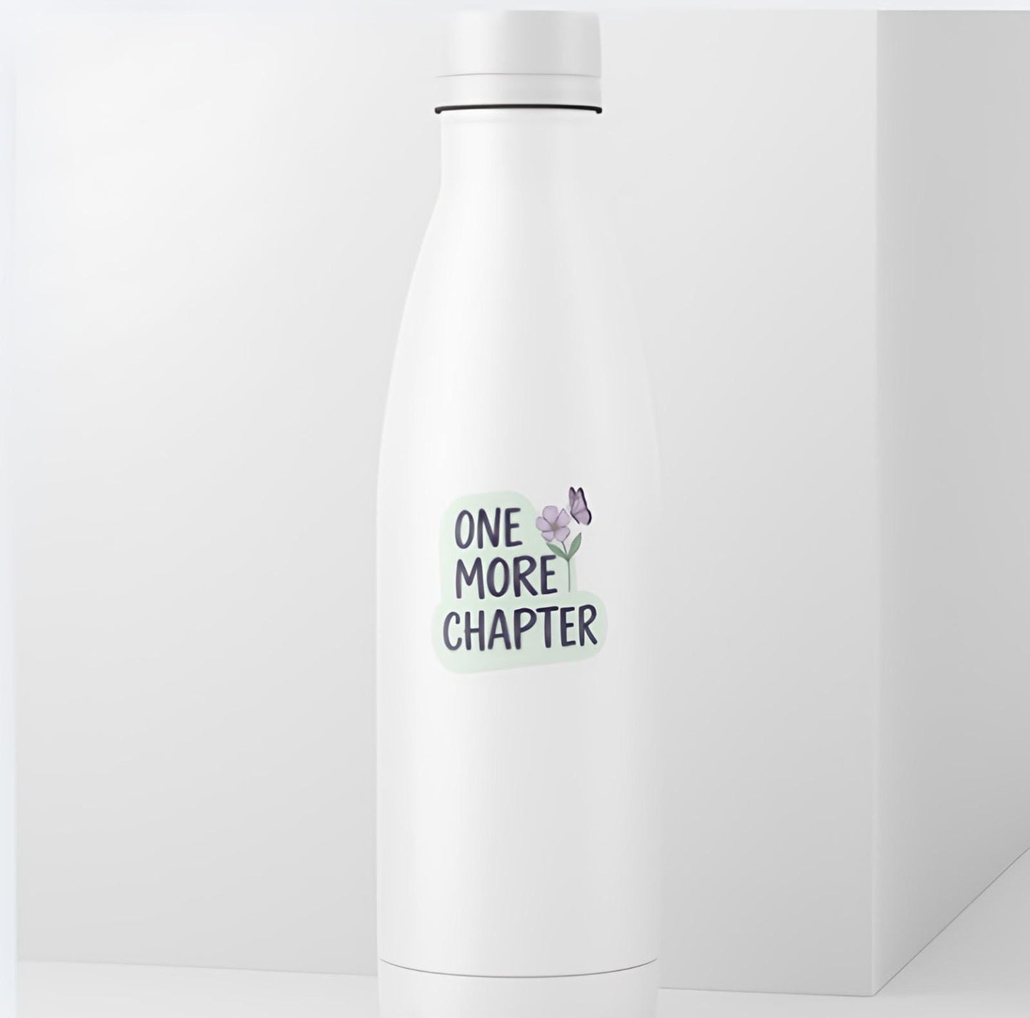 One More Chapter Lover Sticker | Beautiful and Positive Quote | Bookworm Gift | Literary Vinyl | Cozy Reader Art | Floral Butterfly Sticker