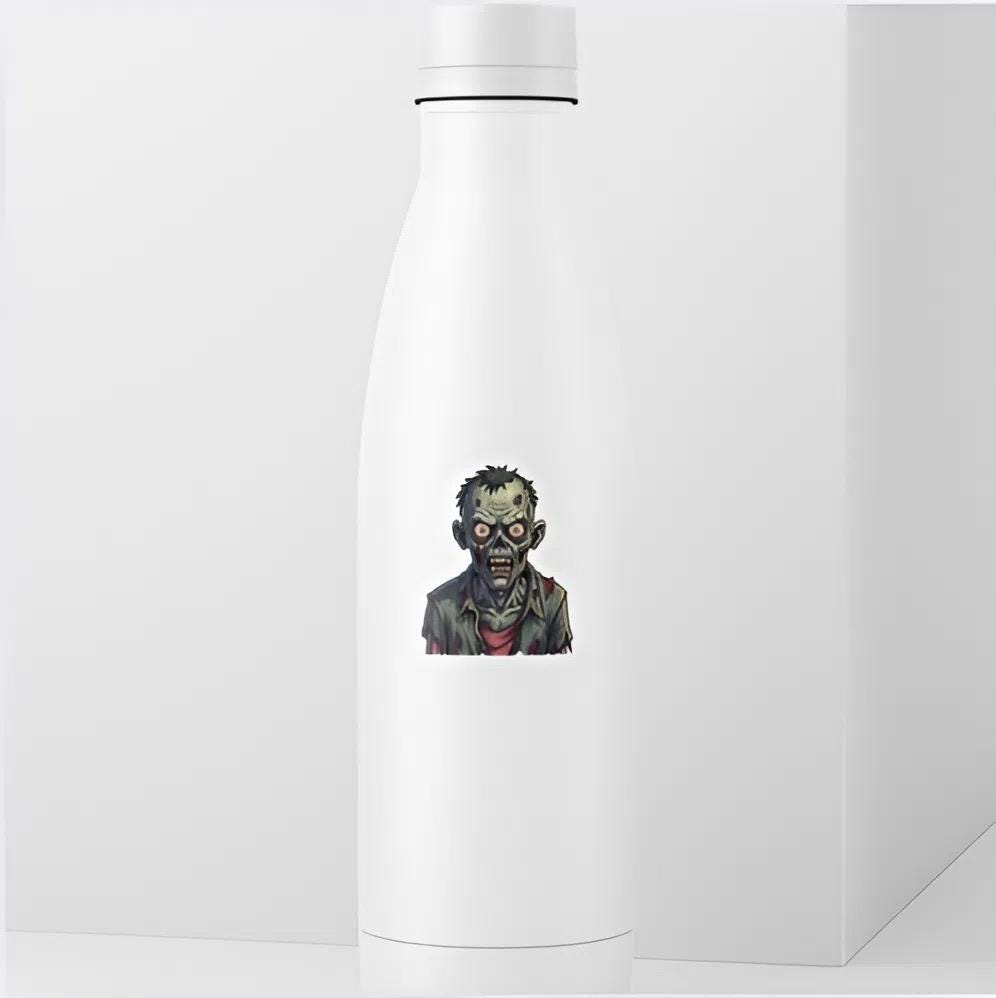 Realistic Zombie Head Sticker | Gruesome Undead Decal | Horror Monster Art | Walking Dead Fan Vinyl | Halloween Ghoul Laptop Sticker | Scary