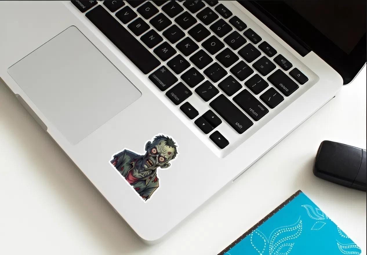 Realistic Zombie Head Sticker | Gruesome Undead Decal | Horror Monster Art | Walking Dead Fan Vinyl | Halloween Ghoul Laptop Sticker | Scary