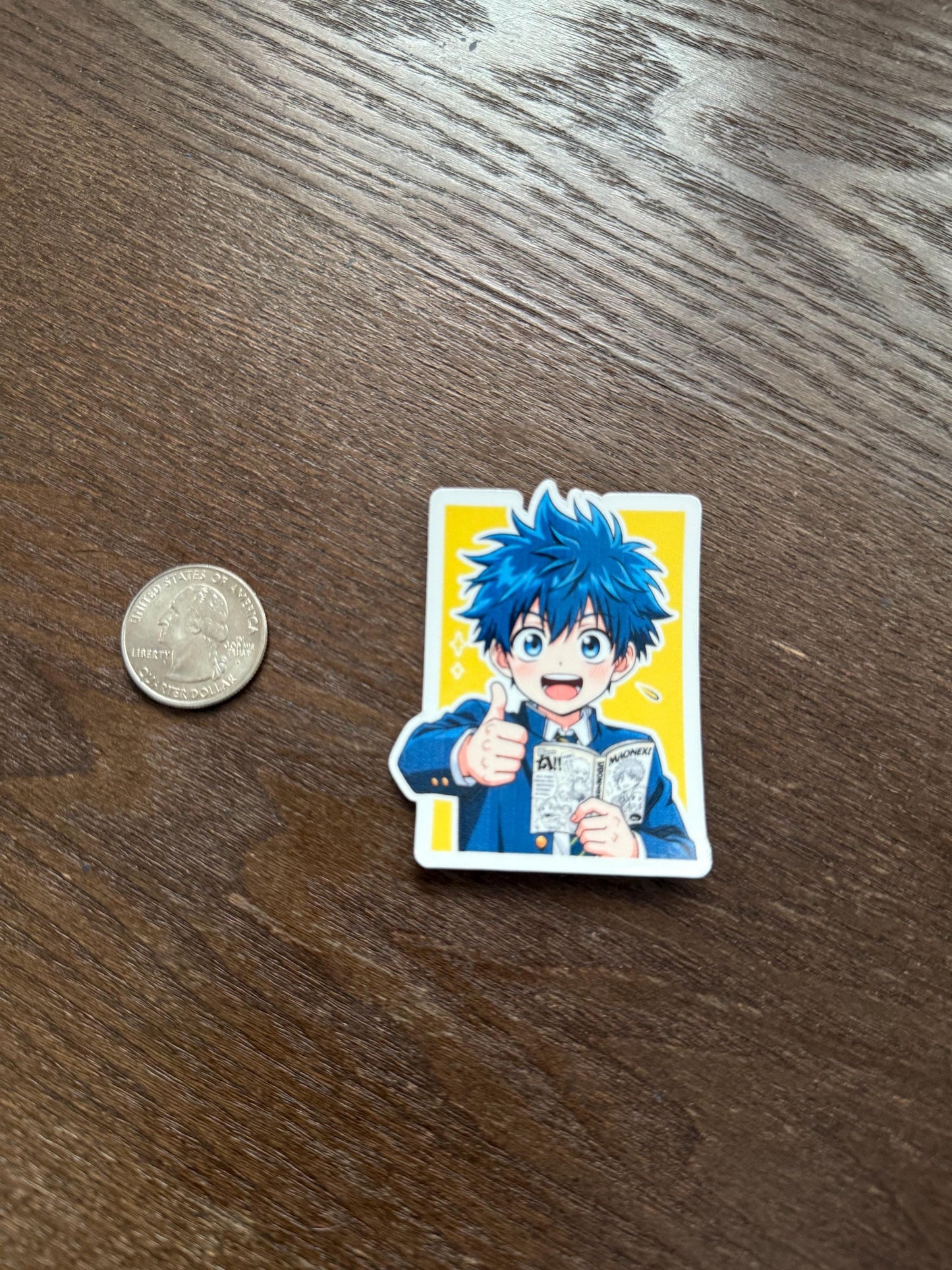 Cute Anime Boy Reading Manga Sticker | Thumbs Up Shonen Decal | Otaku Fan Art | Japanese Animation Vinyl | Manga Lover Gift | Kawaii Decal
