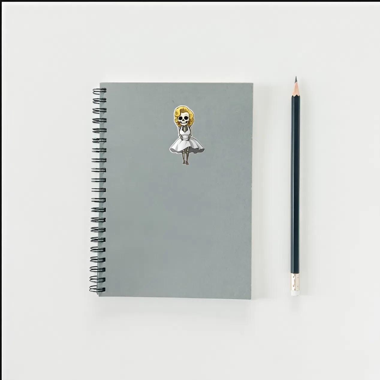 Marilyn Monroe Skeleton Sticker | Hollywood Icon Decal | Spooky Classic Film Art | Vintage Glamour Skull Vinyl | Day of the Dead Gift |