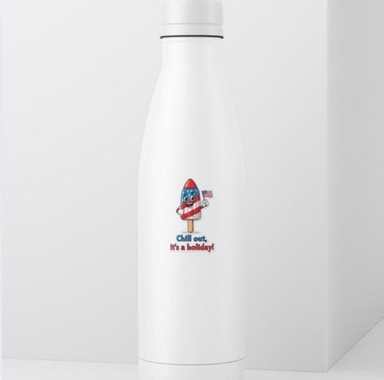 Chill Out, It's a Holiday Rocket Popsicle Sticker | Funny 4th of July Decal | Patriotic Ice Pop Art | Summer Vinyl | Independence Day Gift