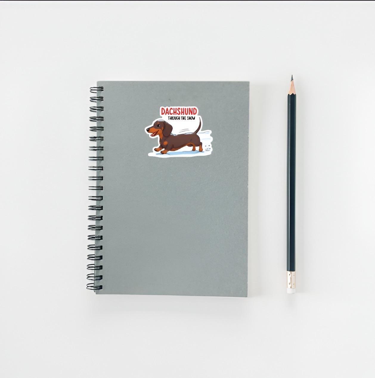 Dachshund Through The Snow Sticker | Funny Dog Pun Decal | Christmas Wiener Dog Art | Winter Pet Lover Vinyl | Holiday Dog Mom Gift | Cute