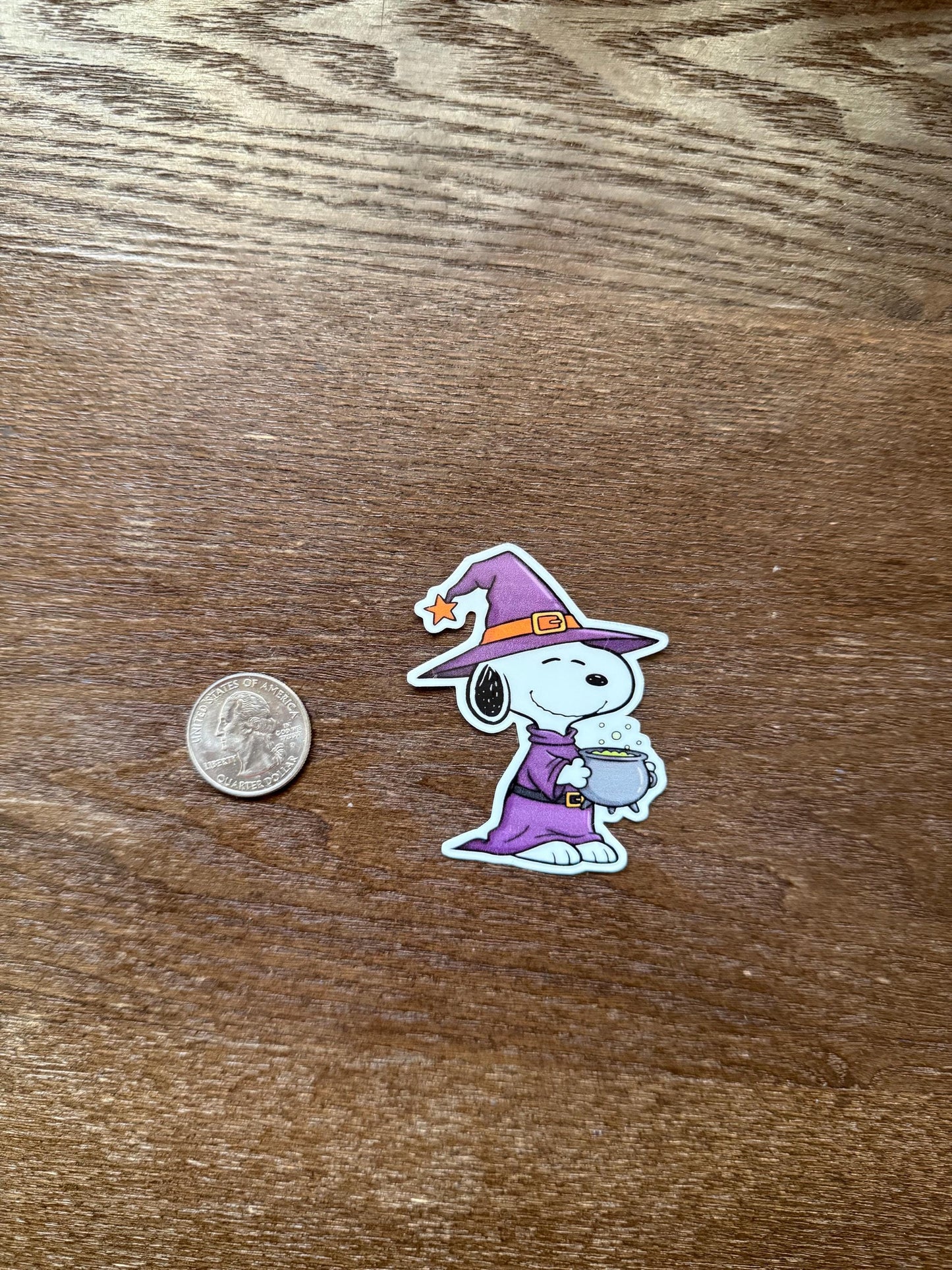 Snoopy Witch Wizard Sticker | Peanuts Halloween Decal | Cute Cauldron Art | Spooky Season Vinyl | Fall Decor Gift | Nostalgic Cartoon Magic