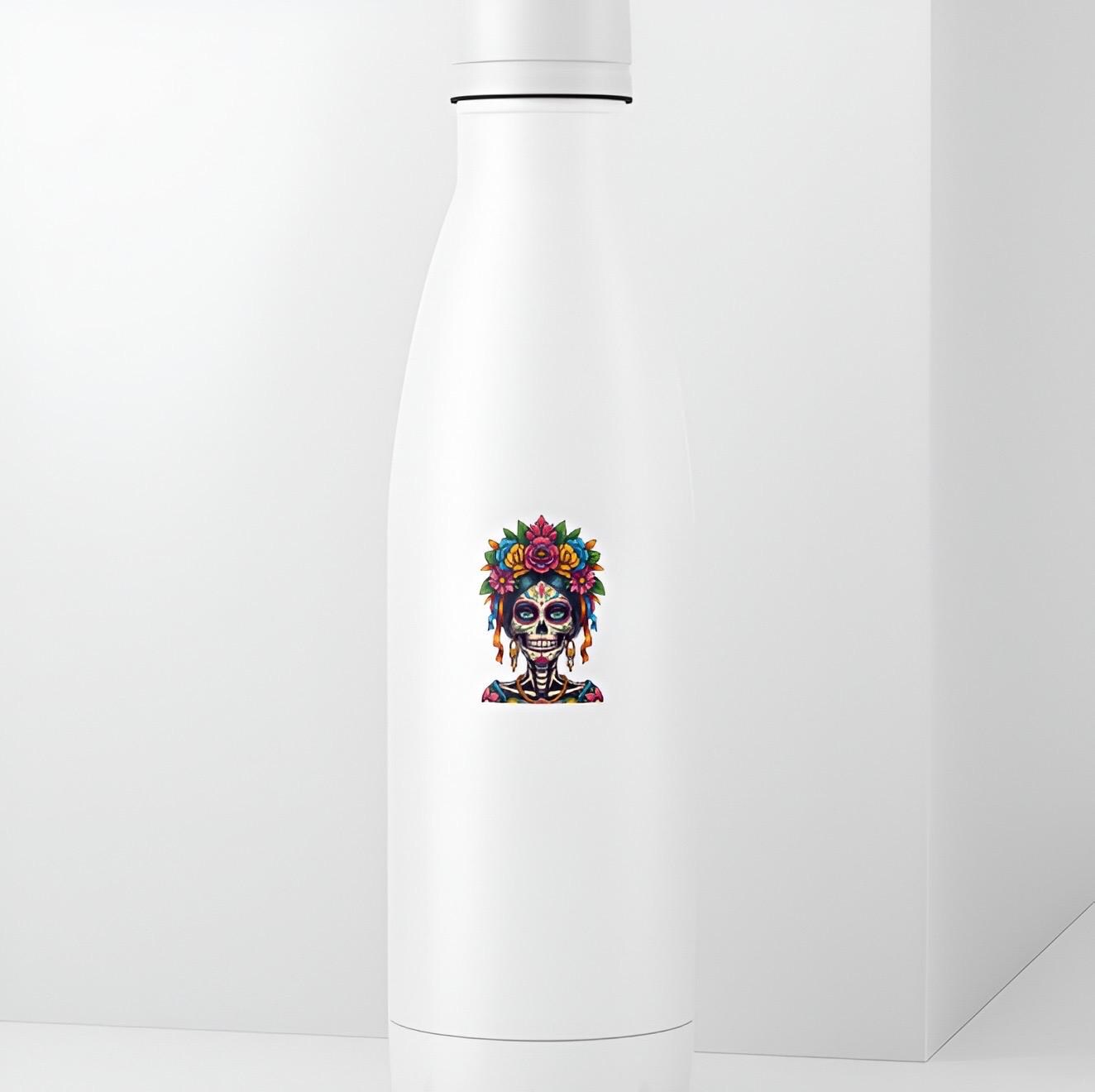 Sugar Skull Sticker | Día de los Muertos Decal | Calavera Art | Flower Crown Vinyl | Mexican Folk Art Gift | Colorful Day of Dead Laptop |