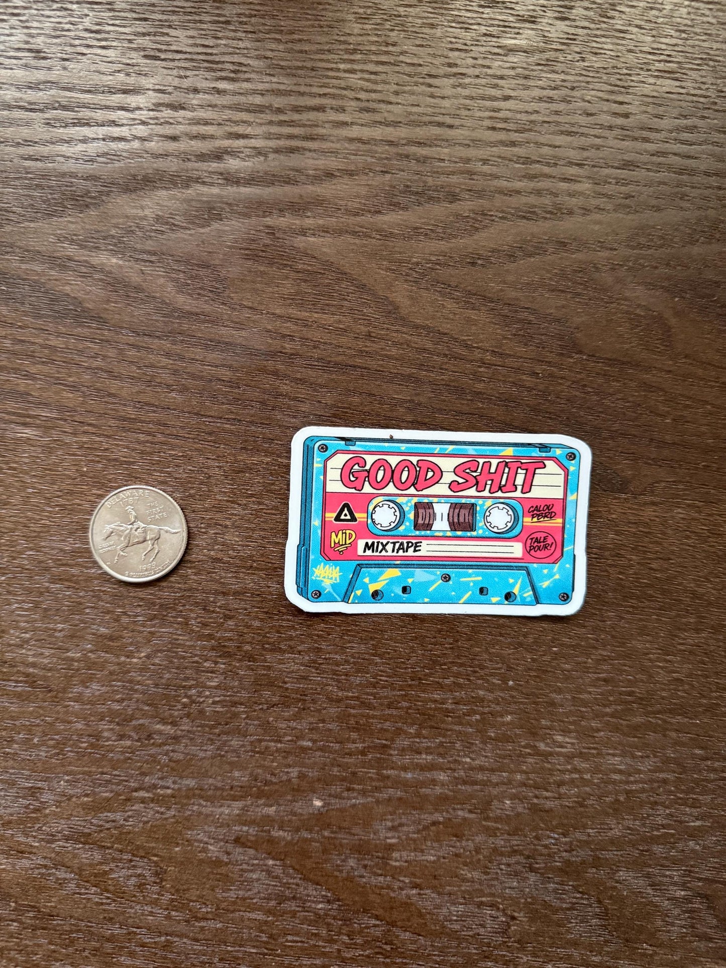 GOOD SHIT Mixtape Cassette Sticker | Retro 80s 90s Music Decal | Funny Tape Art | Nostalgic Mixtape Vinyl | Bold Statement Music Lover Gift