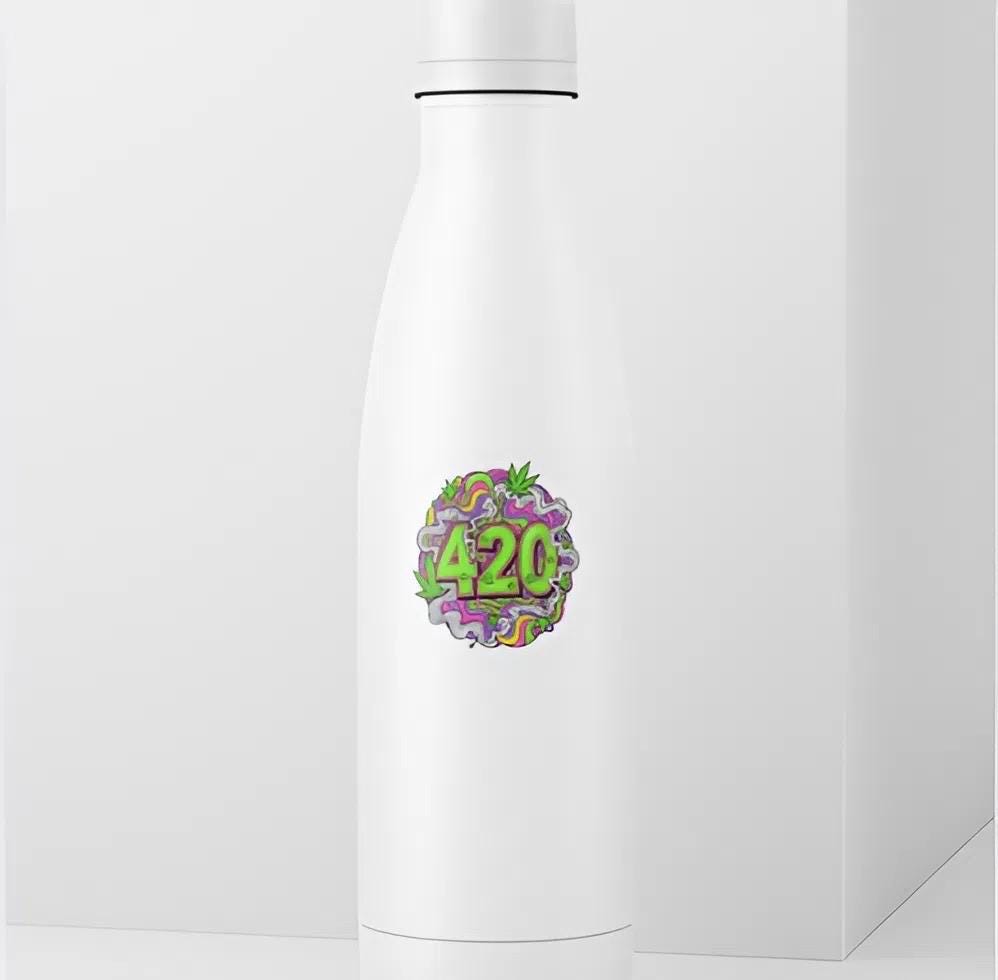 420 Psychedelic Cannabis Sticker | Vibrant Weed Leaf Decal | Stoner Art | Herbal Enthusiast Vinyl | Groovy Pot Culture Gift | Trippy Rainbow
