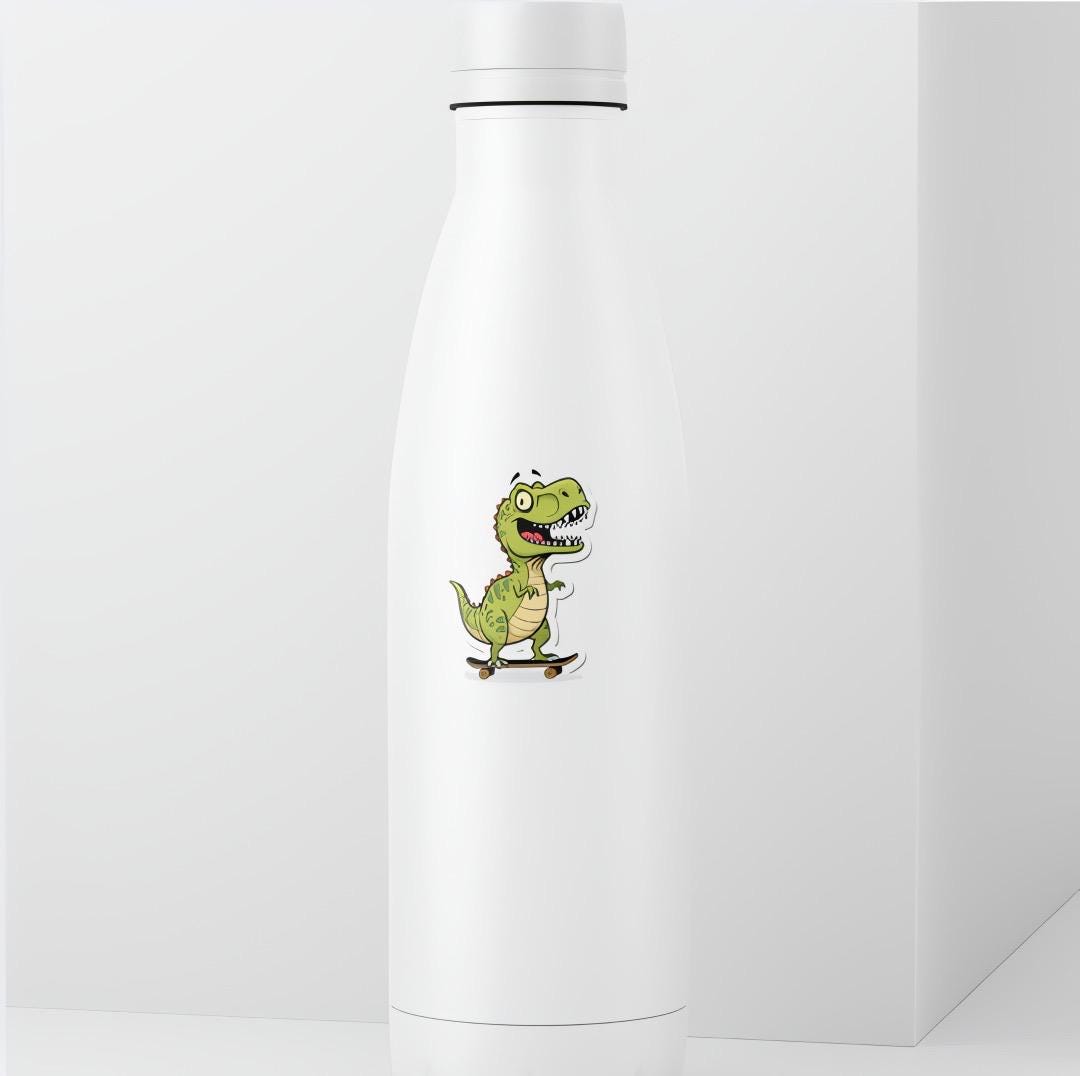 T-Rex Skateboarder Sticker | Funny Dinosaur Decal | Skater Dino Art | Tyrannosaurus Rex Vinyl | Unique Skater Gift | Cool Dino Laptop Decal