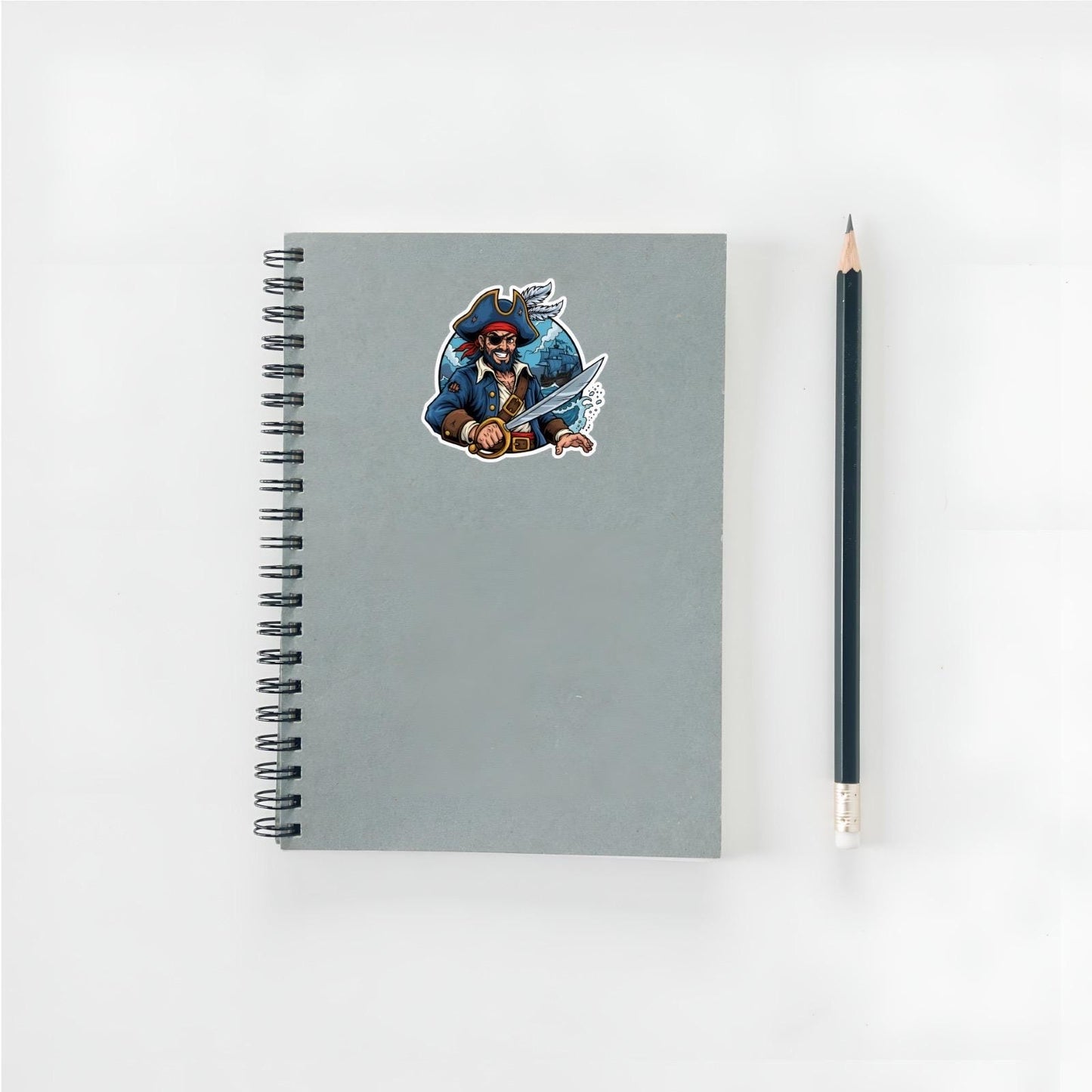 Swashbuckling Pirate Sticker | Captain Buccaneer Decal | Adventure Ship Art | Nautical Seafaring Vinyl | Pirate Fan Gift | Eyepatch Sword