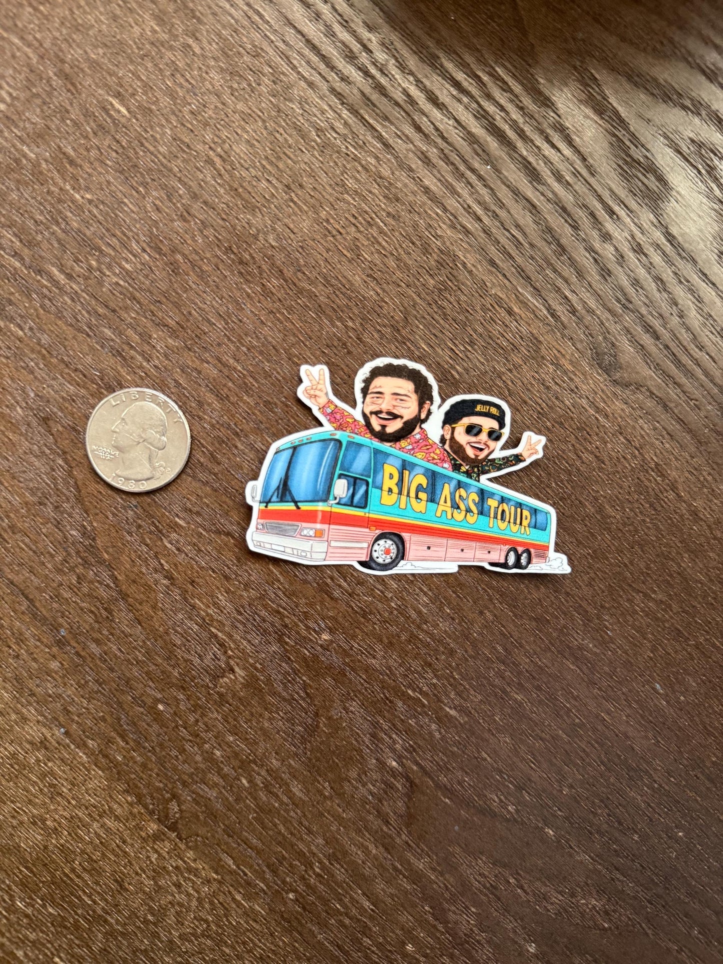 Post Malone Jelly Roll Tour Bus Sticker | "BIG ASS TOUR" Decal | Country Rap Concert Art | Music Fan Vinyl | Posty Jelly Roll Gift |