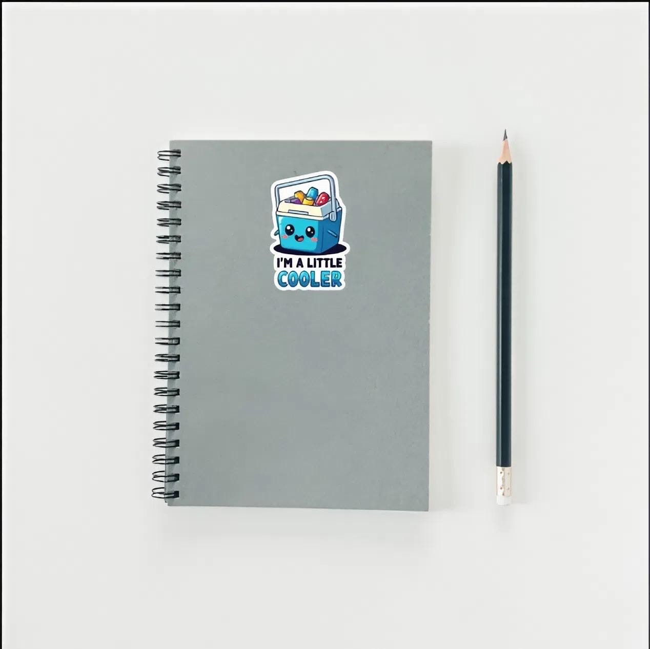 I'm A Little Cooler Sticker | Funny Cooler Pun Decal | Cute Summer Vibe Art | Beverage Cooler Vinyl | Humorous Drinkware Laptop Sticker |