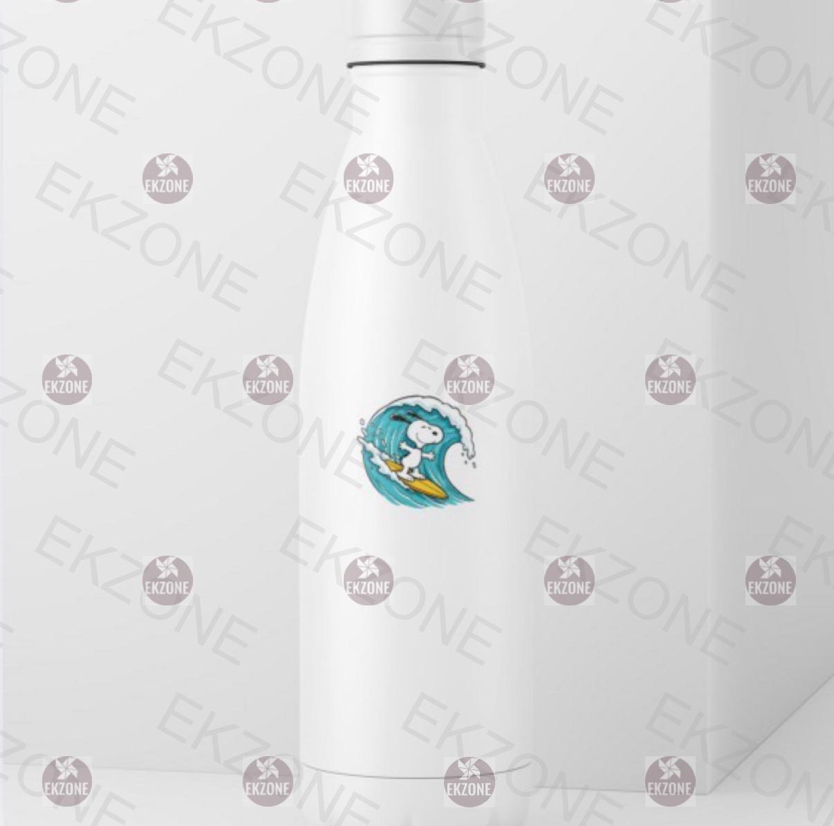 Snoopy Surfing Sticker | Peanuts Ocean Wave Decal | Woodstock & Charlie Brown | Beach Vibe Art | Summer Sports Cartoon Vinyl | Surf Lover