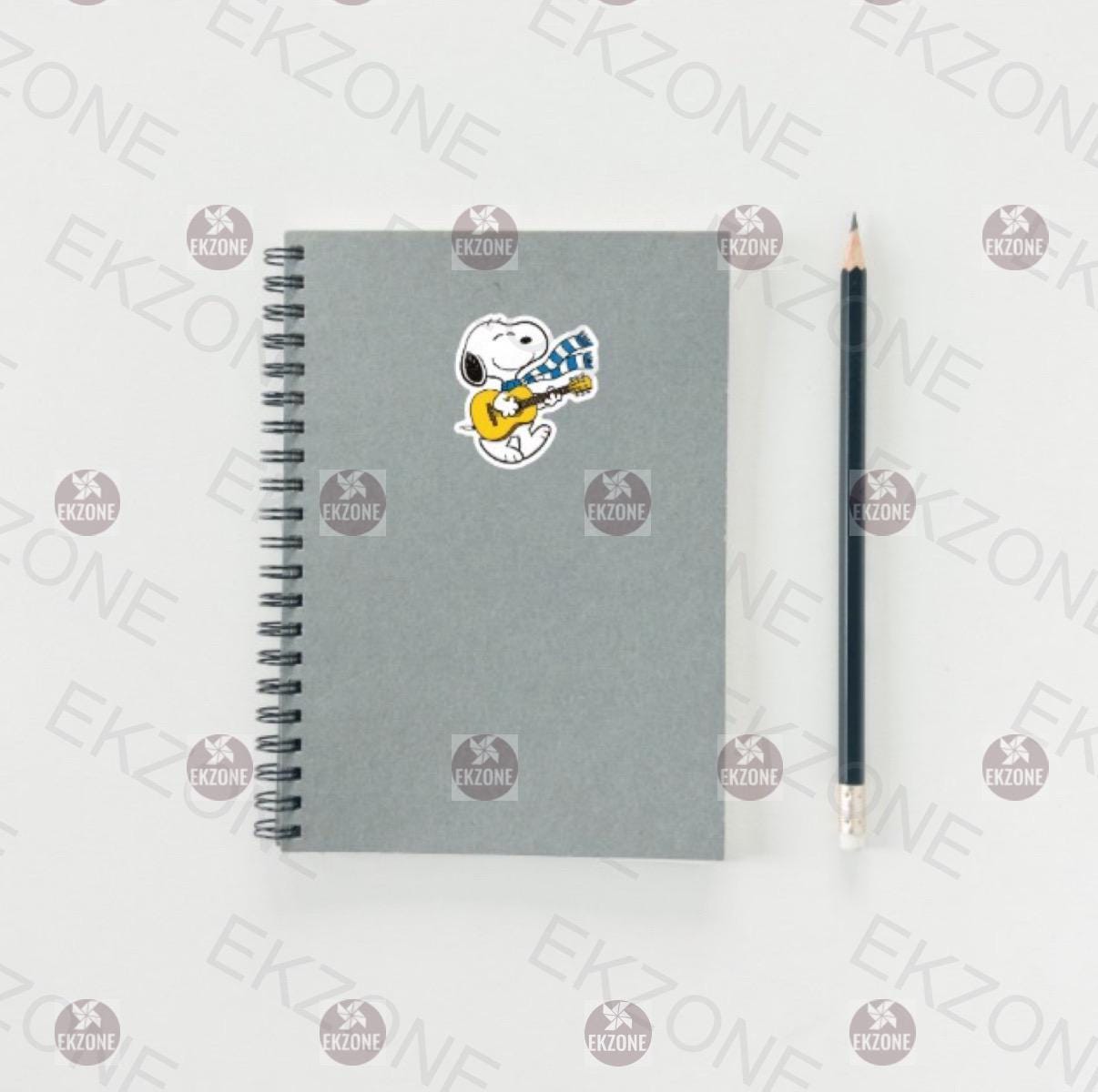 Snoopy Playing Guitar Sticker | Peanuts Music Lover Decal | Acoustic Guitar Dog Art | Cartoon Musician Vinyl | Nostalgic Instrument Gift |