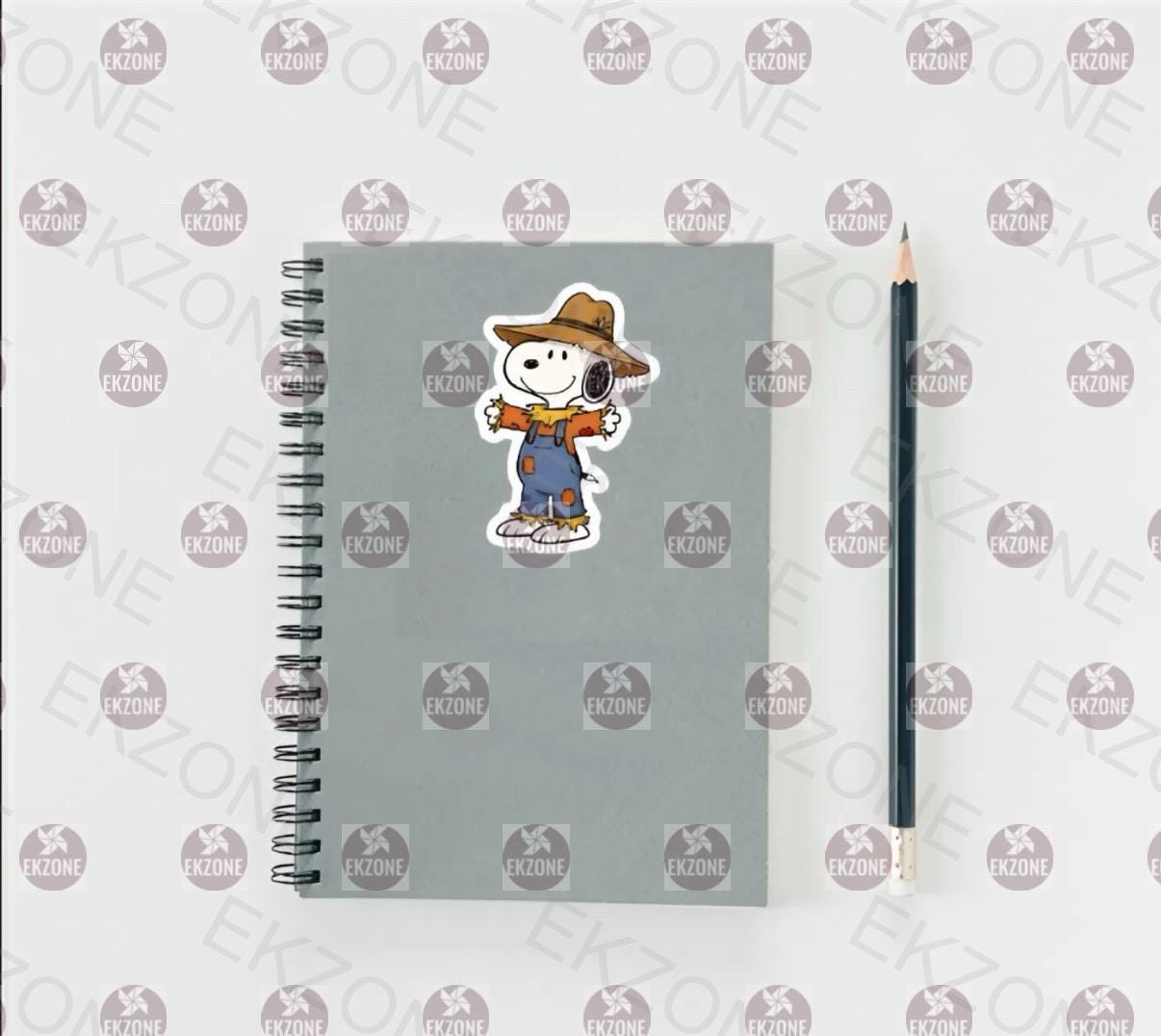 Snoopy Scarecrow Farmer Sticker | Peanuts Fall Harvest Decal | Cute Farm Dog Art | Autumn Decor Vinyl | Nostalgic Thanksgiving Gift | Corn