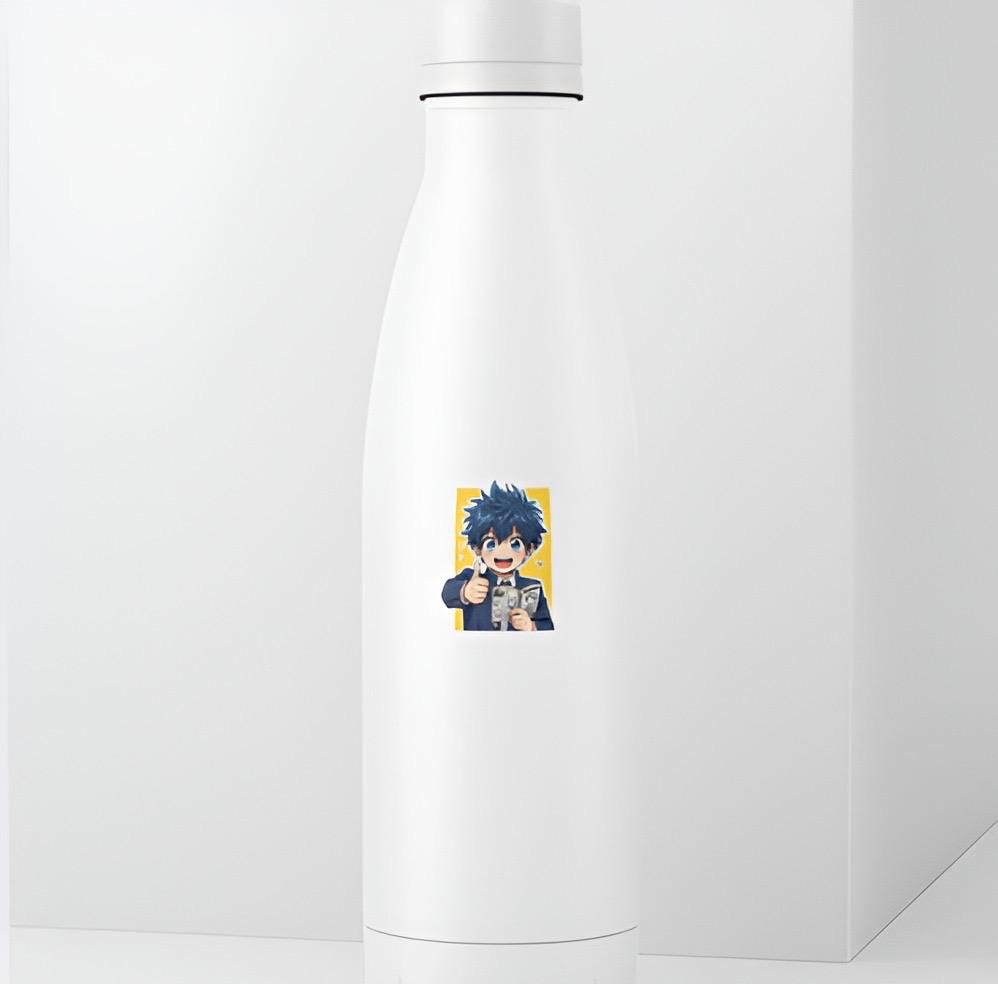 Cute Anime Boy Reading Manga Sticker | Thumbs Up Shonen Decal | Otaku Fan Art | Japanese Animation Vinyl | Manga Lover Gift | Kawaii Decal