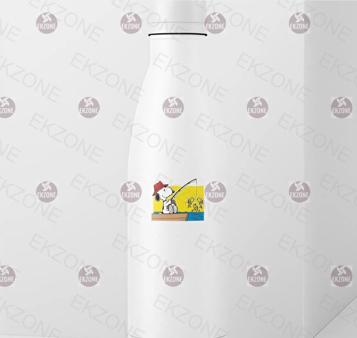 Snoopy Fishing Sticker | Peanuts Angler Decal | Cartoon Fish Art | Outdoor Adventure Vinyl | Fishing Lover Gift | Cute Dog Fisherman Laptop