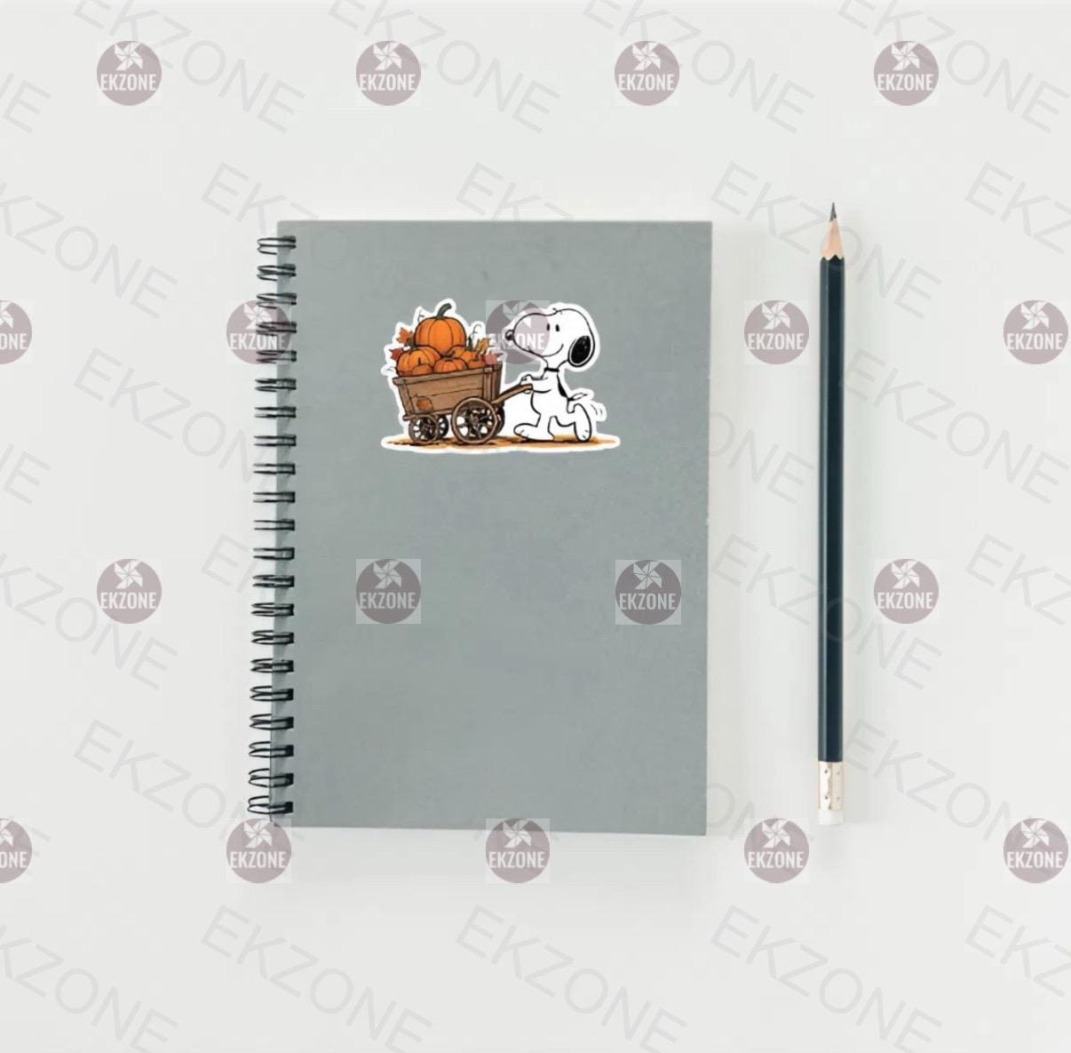 Snoopy Pumpkin Wagon Sticker | Peanuts Fall Harvest Decal | Autumn Leaves Art | Cute Dog Vinyl | Halloween Decor Gift | Nostalgic Farmhouse