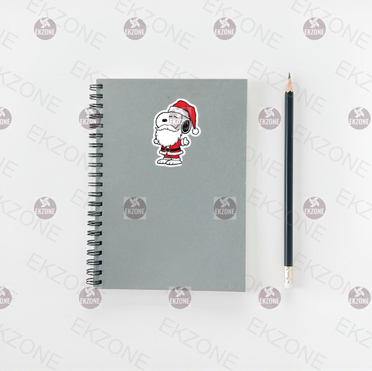 Snoopy Santa Claus Sticker | Peanuts Christmas Decal | Cute Holiday Art | Festive Dog Vinyl | Santa Hat Beard Gift | Nostalgic Winter Decor