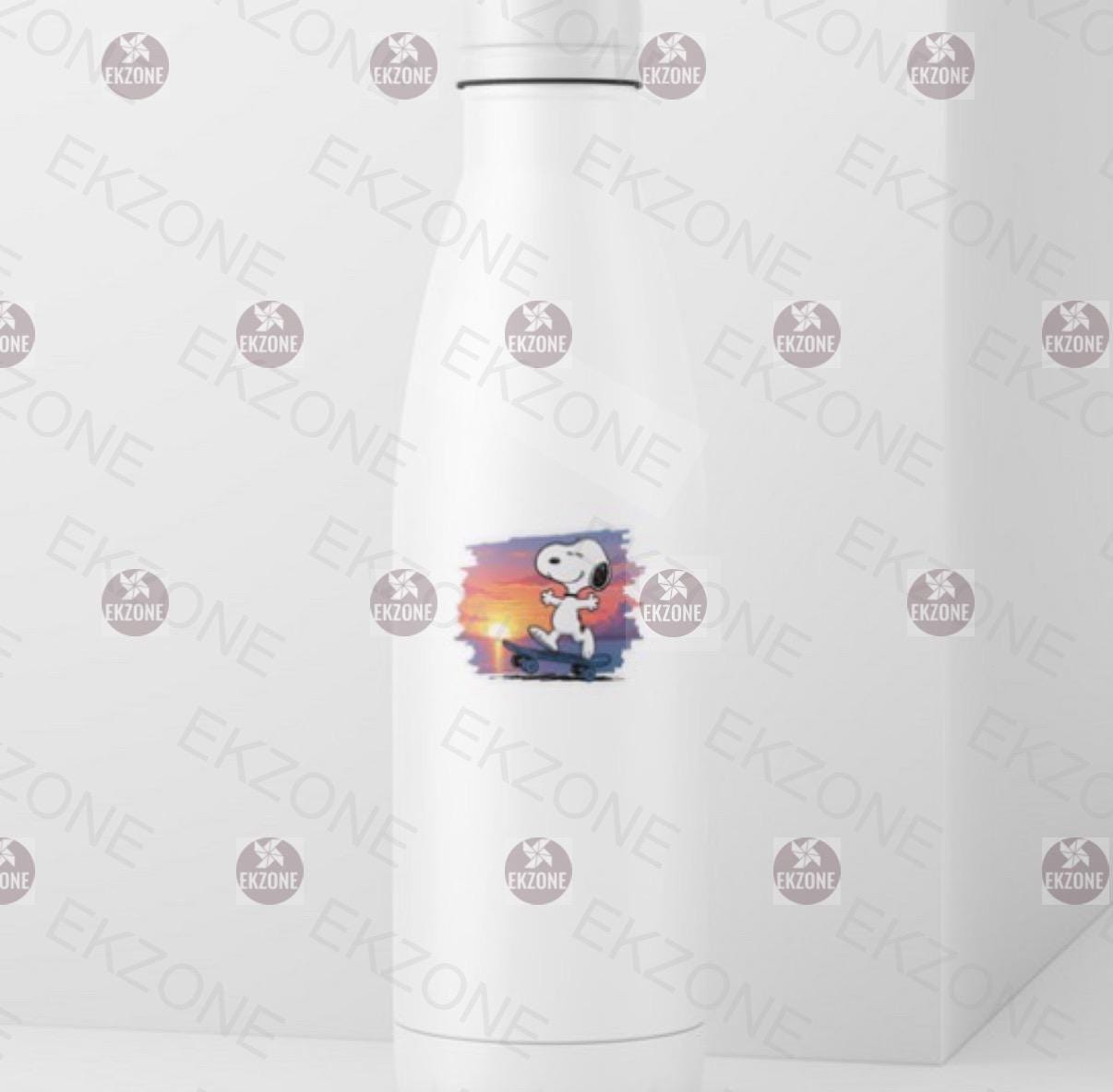 Snoopy Skateboarding Sticker | Peanuts Sunset Decal | Skater Dog Art | Aesthetic Summer Vinyl | Nostalgic Cartoon Gift | Sunset Skateboard