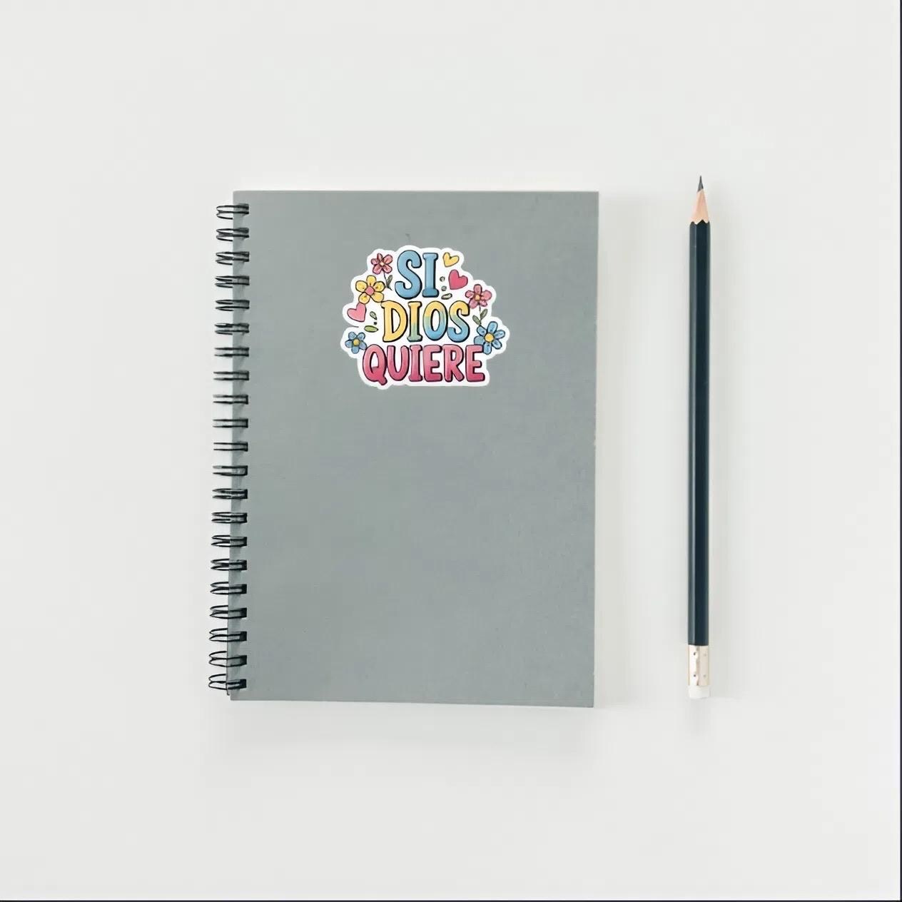 Si Dios Quiere Sticker | God Willing Decal | Spanish Quote Art | Faith Based Vinyl | Christian Gift | Positive Affirmation Laptop | Floral