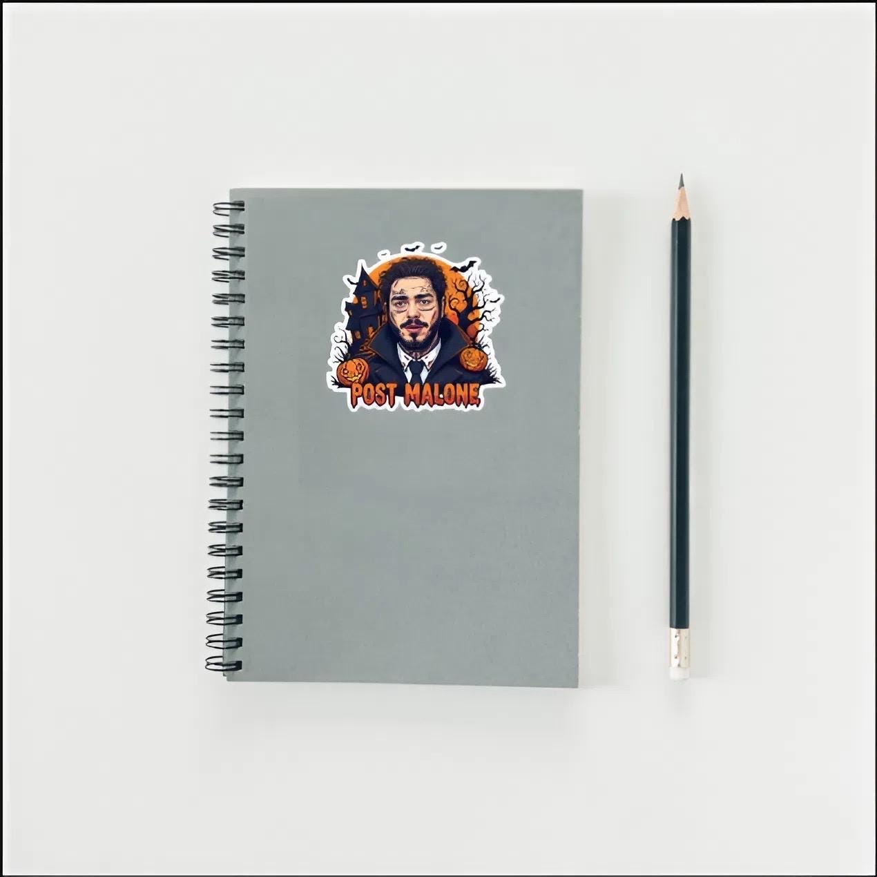 Post Malone Halloween Vampire Sticker | Spooky Posty Decal | Haunted House Art | Celebrity Fan Vinyl | Pumpkin Bat Gift | Fall Decor Music