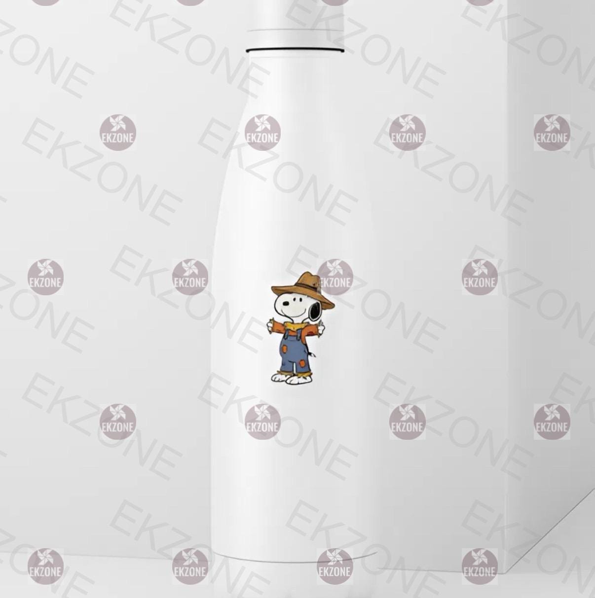 Snoopy Scarecrow Farmer Sticker | Peanuts Fall Harvest Decal | Cute Farm Dog Art | Autumn Decor Vinyl | Nostalgic Thanksgiving Gift | Corn