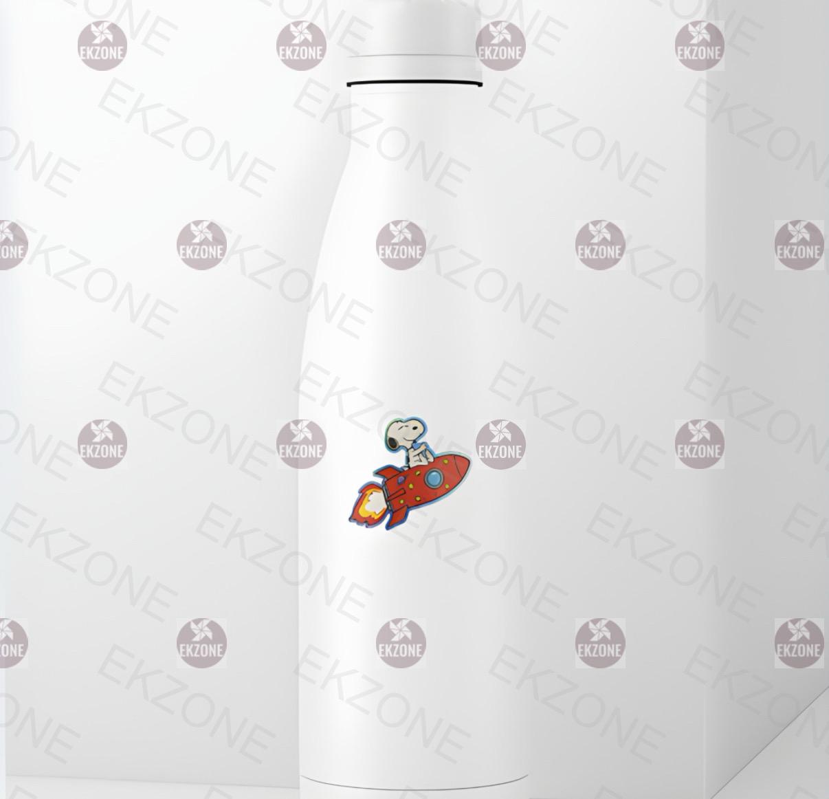 Snooop on Rocket Ship Sticker - Peanuts in Space Decal - Cute Cartoon Astronaut Vinyl Sticker-Snooop Peanuts Rocket Sticker - Laptop Sticker