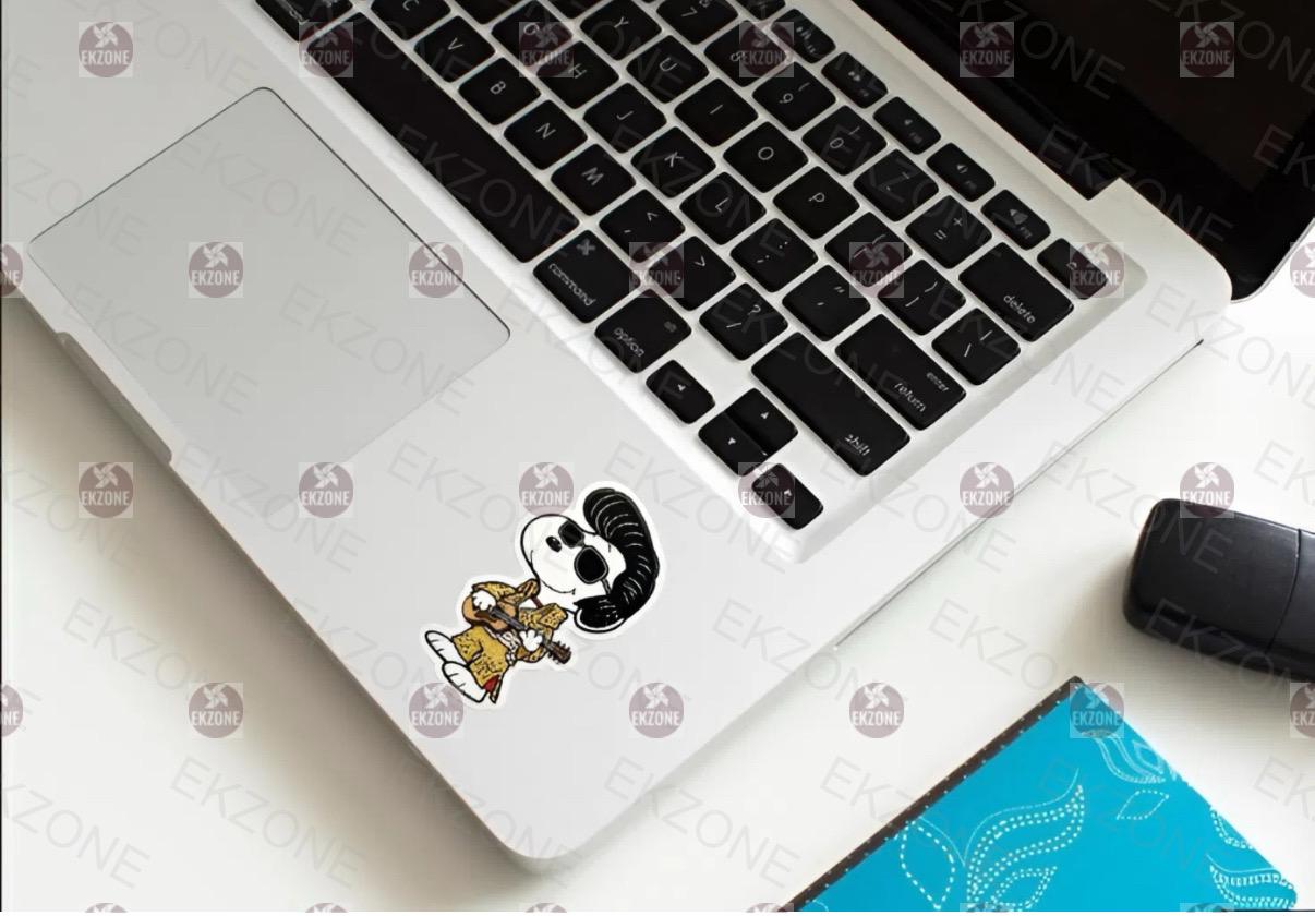 Holographic Snoopy Elvis Sticker | Dazzling Rock & Roll King Decal | Shiny Music Legend Art | Peanuts Presley Vinyl | Concert Fan Gift |