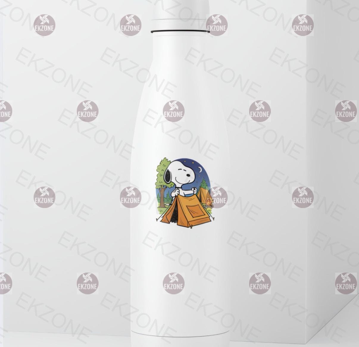 Snoopy Camping Tent Sticker | Peanuts Outdoor Adventure Decal | Campfire Night Art | Cute Camper Dog Vinyl | Nature Lover Gift | Retro Decal