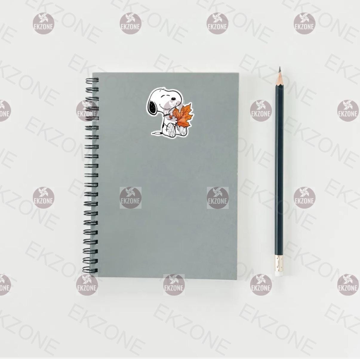 Snoopy Fall Leaf Sticker | Peanuts Autumn Decal | Cozy Vibes Art | Maple Leaf Vinyl | Nostalgic Fall Decor | Cute Dog Laptop Sticker
