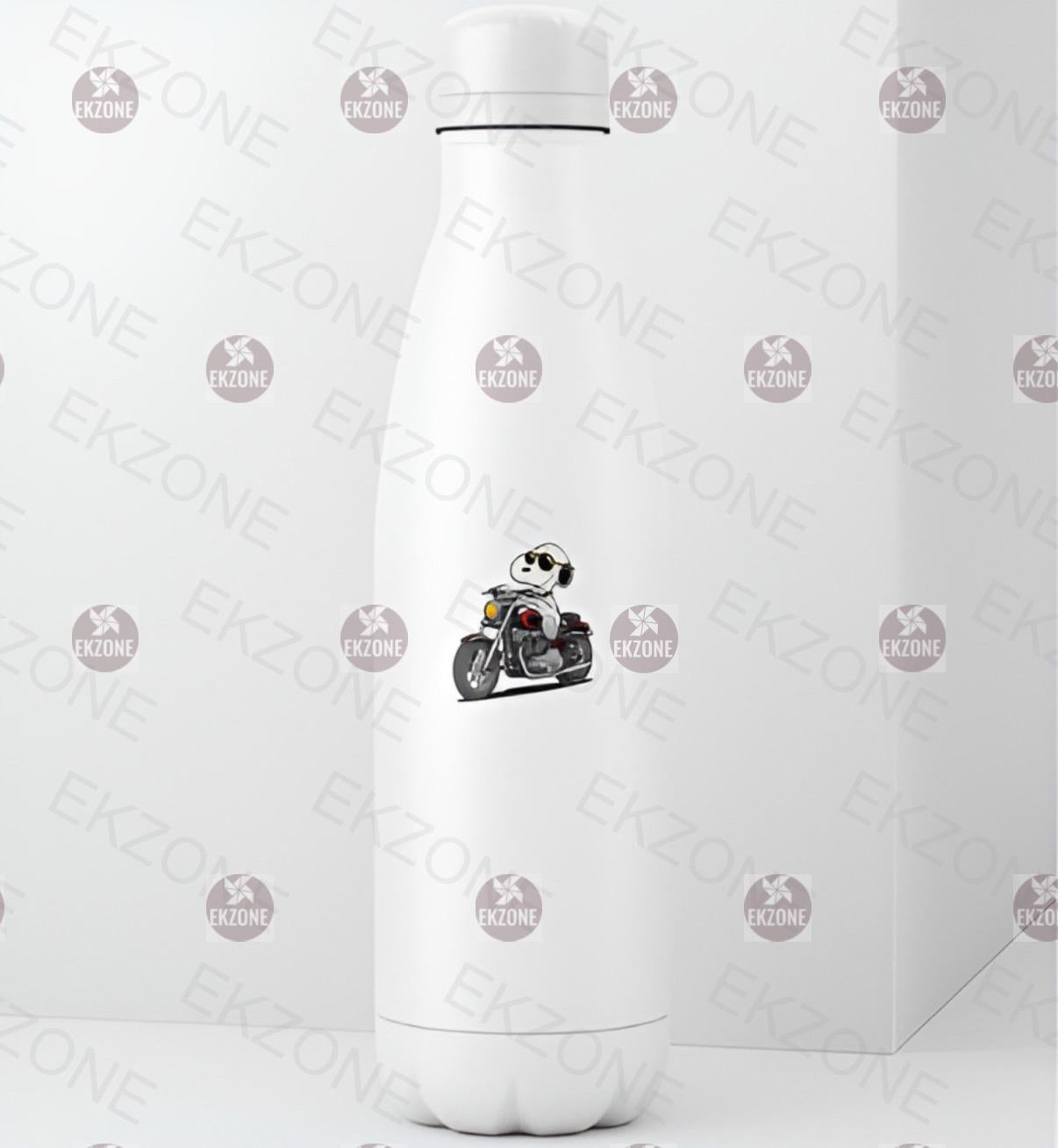 Snoopy Motorcycle Rider Sticker | Peanuts Biker Dog Decal | Cool Chopper Art | Cartoon Motorcyclist Vinyl | Snoopy Gift |For Stanley Yeti