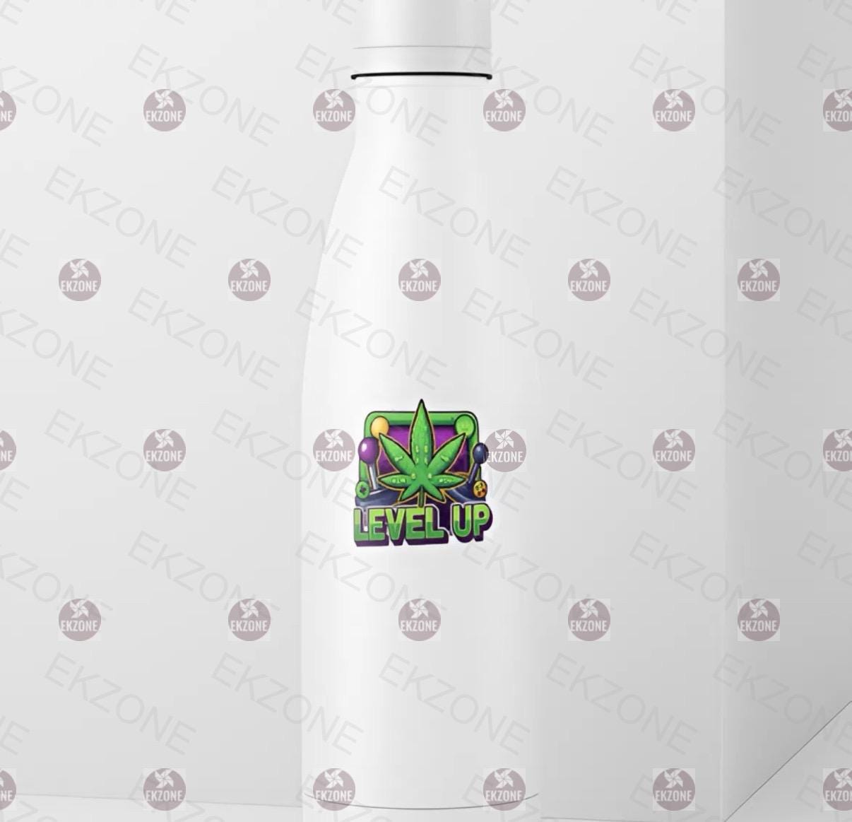 Level Up Gamer Cannabis Sticker | Funny Arcade Decal | Weed Leaf Art | Gaming Stoner Vinyl | Video Game Pot Gift | 420 Controller Laptop