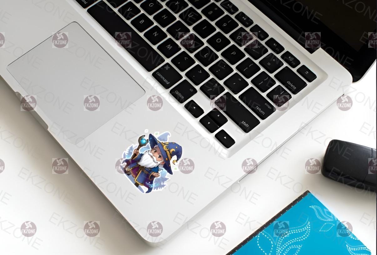 Cute Wizard Sticker | Fantasy Magical Decal | D&D Sorcerer Art | RPG Gamer Vinyl | Cute Wizard Gift | Chibi Wizard Laptop Sticker